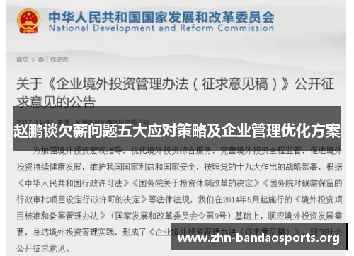 赵鹏谈欠薪问题五大应对策略及企业管理优化方案